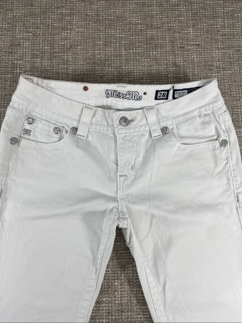 Miss Me White Boot Cut Jeans - Picture 3 of 16